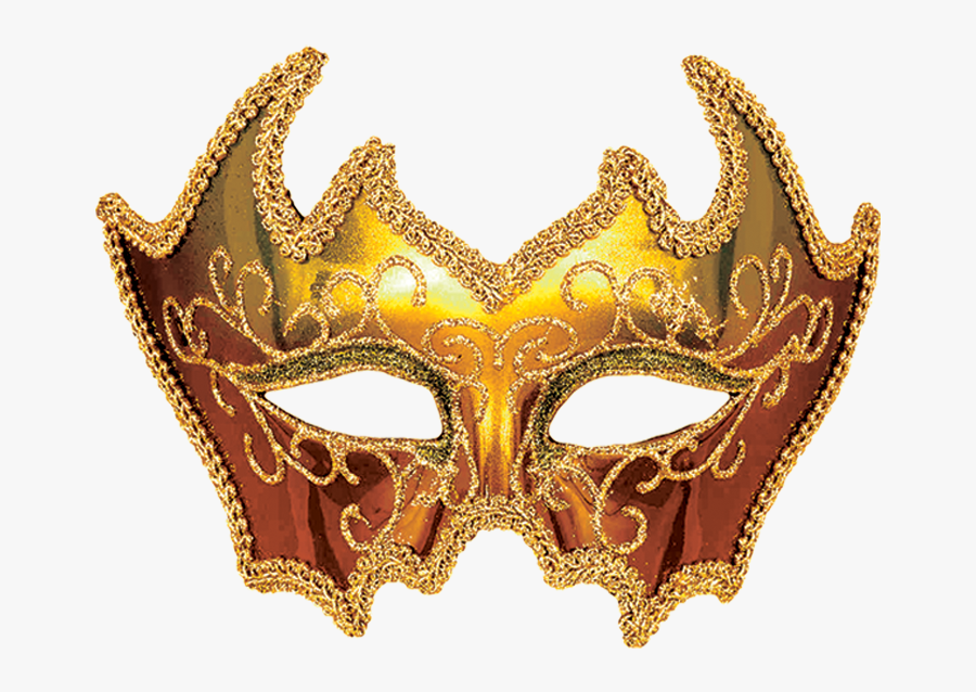 Mardi Ball Gold Masquerade Gras Mask Costumes Clipart - Gold Mardi Gras Mask Png, Transparent Clipart