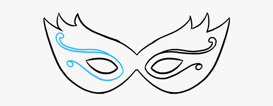 How To Draw Mardi Gras Mask - Drawing, Transparent Clipart