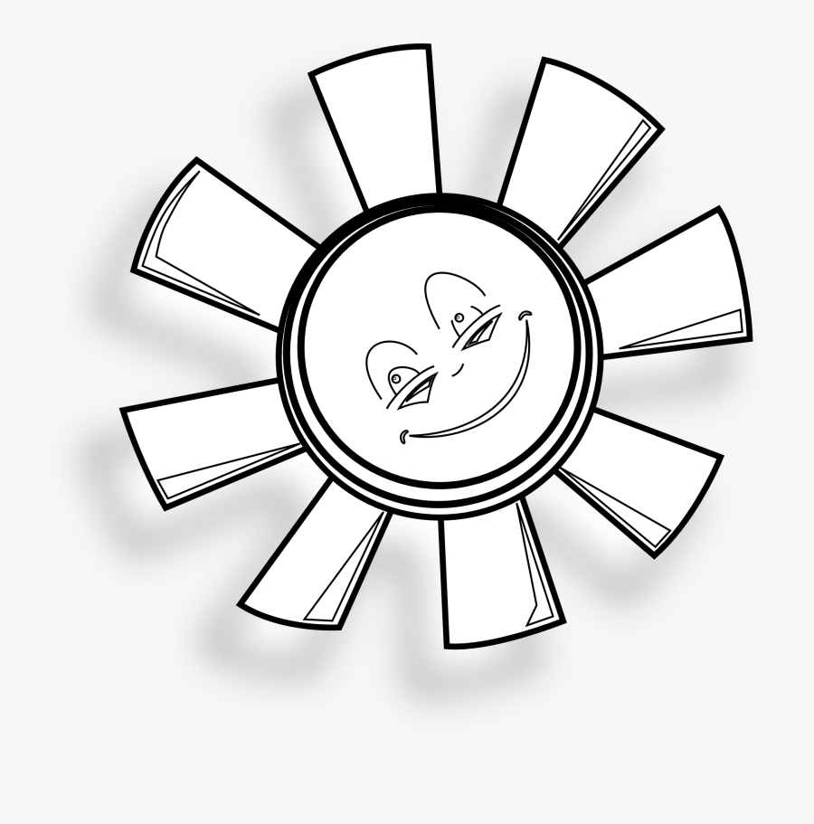 Happy Sun Gm Black White Line Art Scalable Vector Graphics - Portable Network Graphics, Transparent Clipart