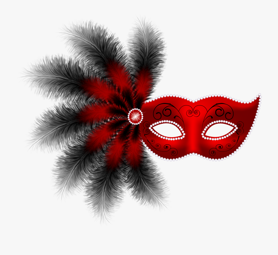 Red Masquerade Masks Transparent Background, Transparent Clipart