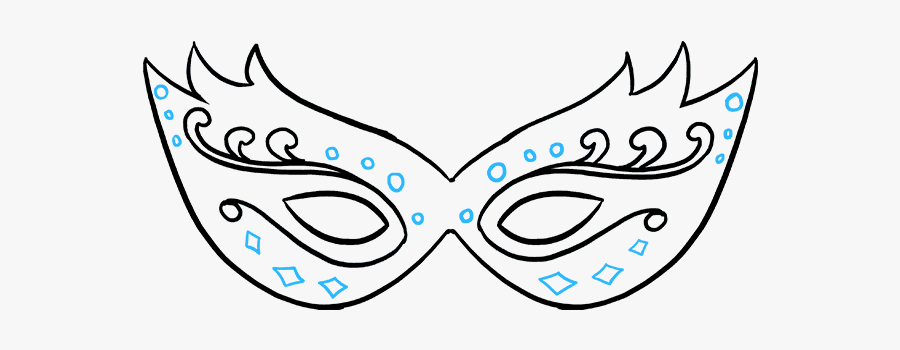 How To Draw Mardi Gras Mask - Mardi Gras Mask Drawing, Transparent Clipart