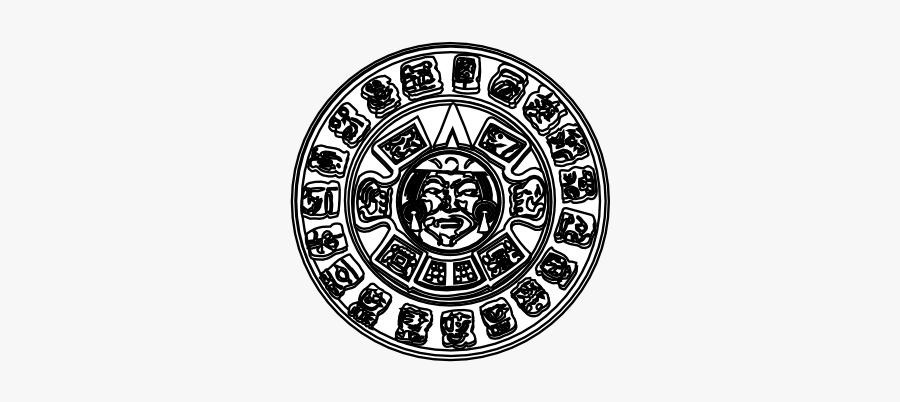 Gustavorezende Maya Mayan Sun Black White Line Art - Mayan Calendar Clip Art, Transparent Clipart