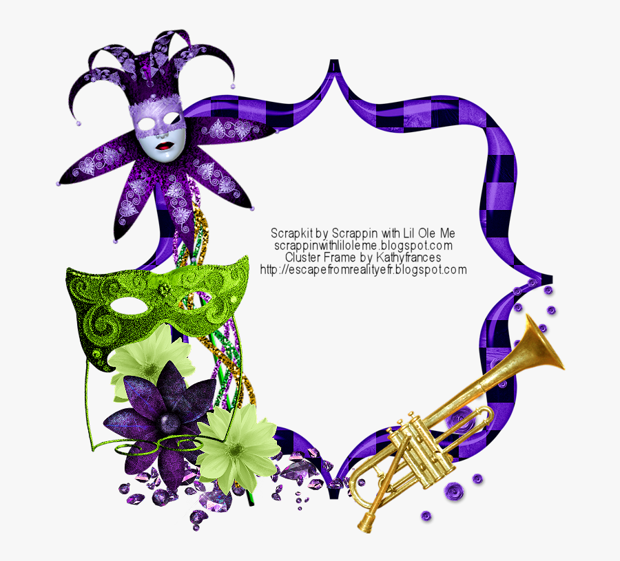 Blank Mardi Gras Border, Transparent Clipart