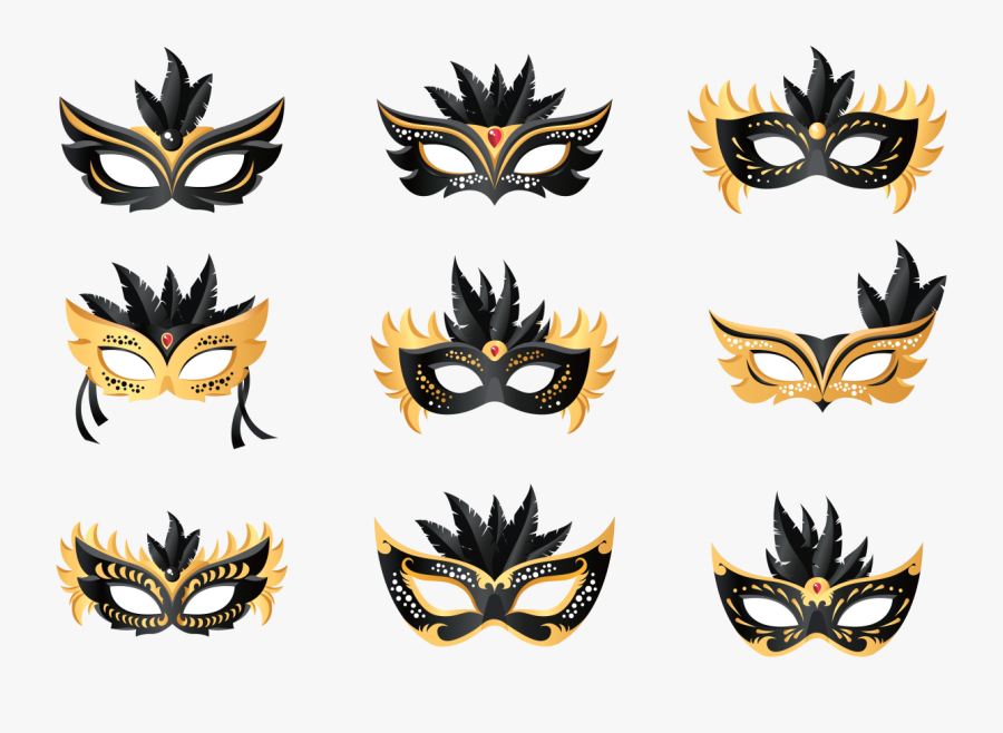 Masquerade Ball Icons Vector - Baile De Mascaras Vetor Png, Transparent Clipart
