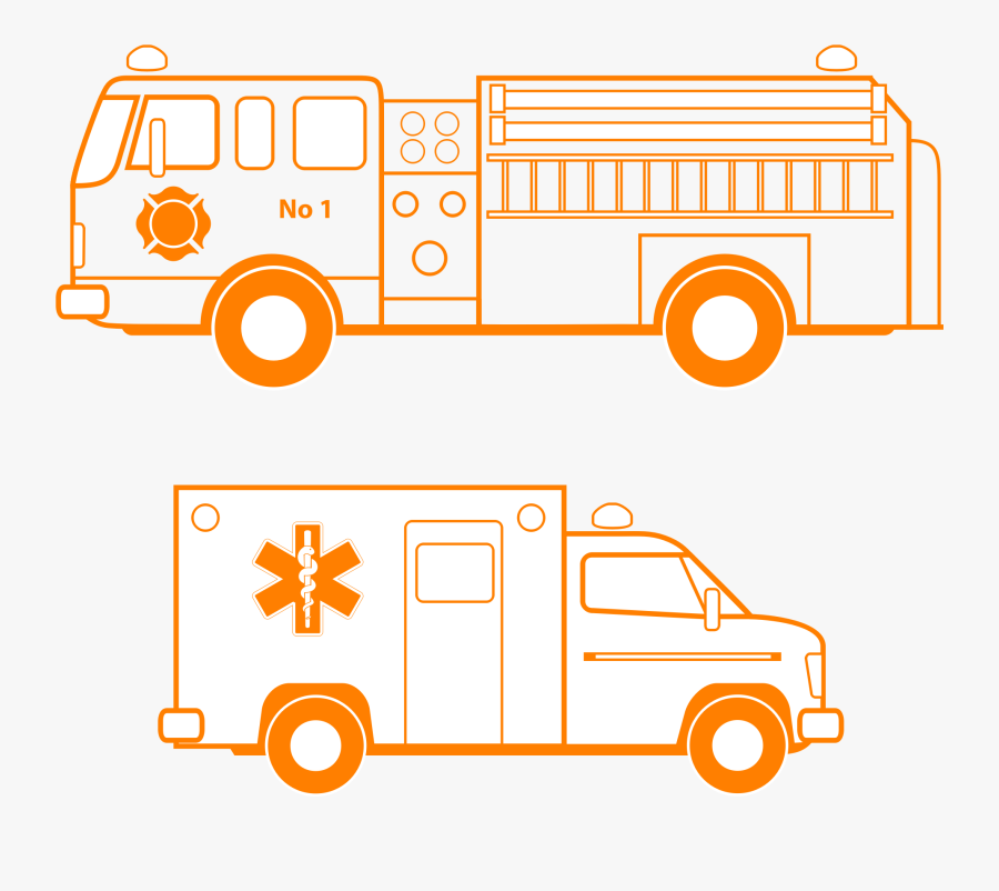 Police Car Clip Art Black And White - Firetruck Clipart Black And White, Transparent Clipart
