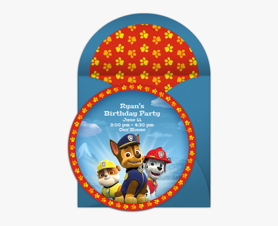 Editable Paw Patrol Invitation, Transparent Clipart