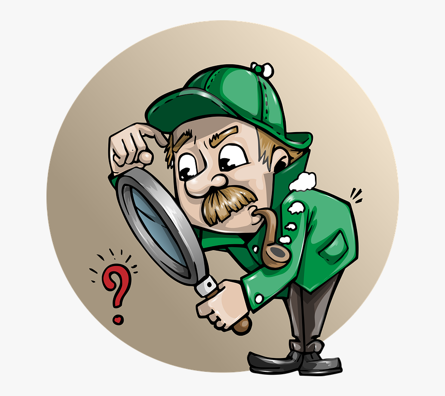 Detective Clipart Free Images Image - Cartoon Man With Magnifying Glass, Transparent Clipart