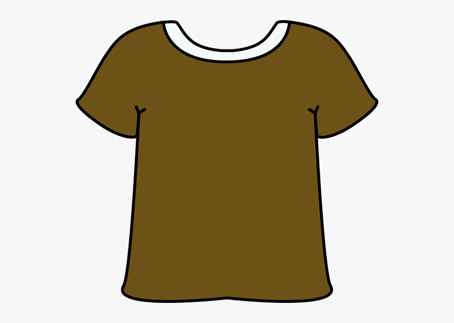 Brown Tshirt With A White Collar - Kids T Shirt Clipart, Transparent Clipart