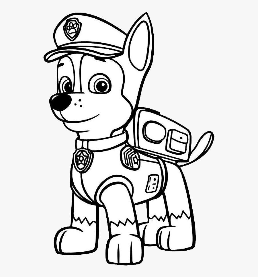 How To Draw Chase From Paw Patrol - Paw Patrol Chase Template, Transparent Clipart