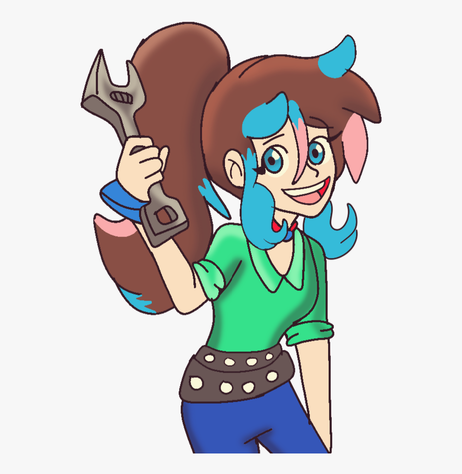 Me With A Wrench By Gadgetgirlsteph1234 - Cartoon, Transparent Clipart