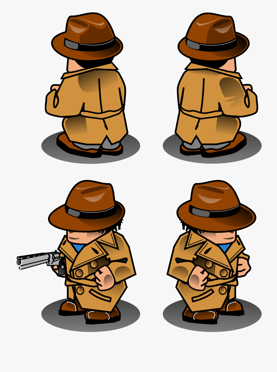 Noir Detective Sprite - Detective Sprites Png, Transparent Clipart