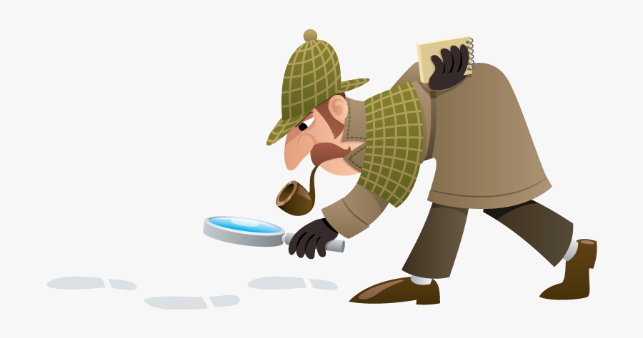 Organising A Detective Mystery - Sherlock Holmes Looking For Clues, Transparent Clipart