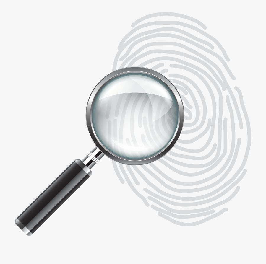 Detective With Magnifying Glass Clipart - Magnifying Glass And Fingerprint, Transparent Clipart