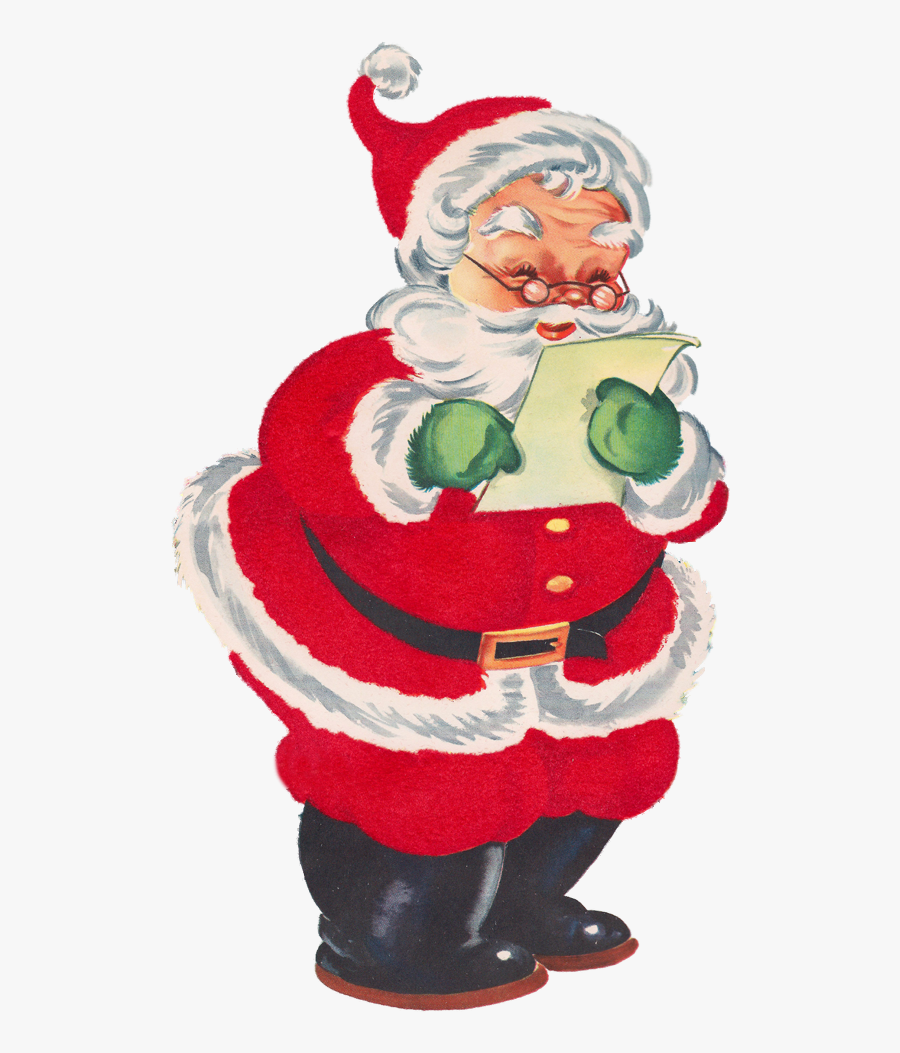 Transparent Christmas List Png - Santa With List Clipart, Transparent Clipart