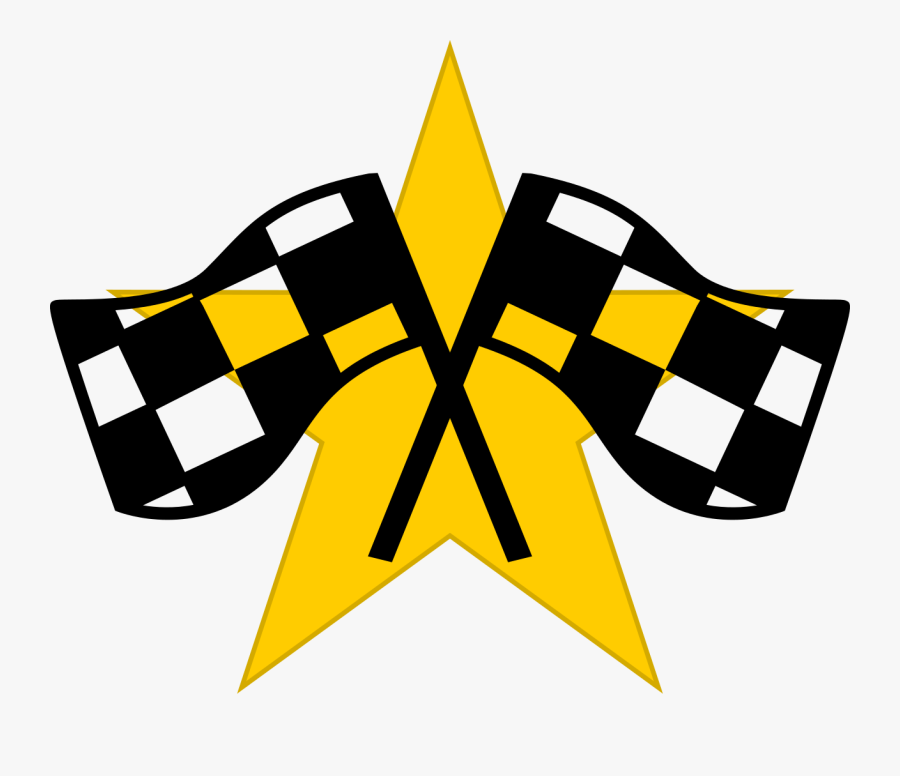 Star And Checkered Flags - Mario Kart Symbol Png, Transparent Clipart