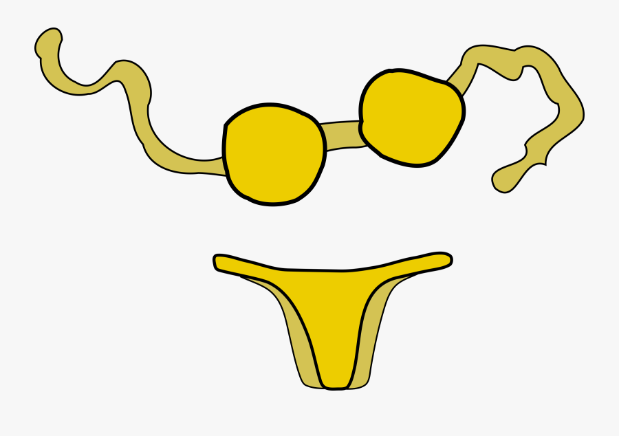 Line Art,area,text - Yellow Bikini Clip Art, Transparent Clipart