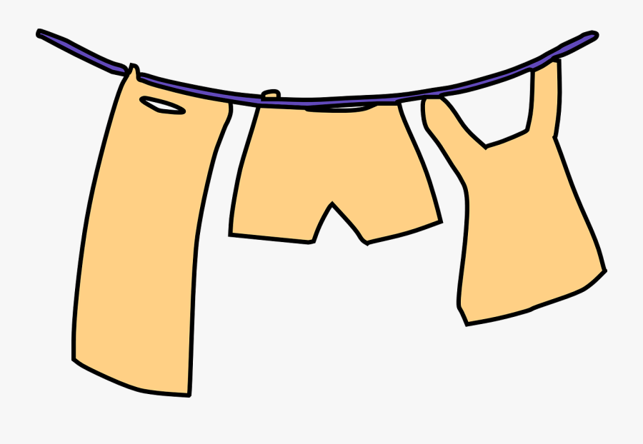 Laundry, Clothing, Hanging, Line, Shorts, Towel - Hanging Clothes Cartoon Png, Transparent Clipart