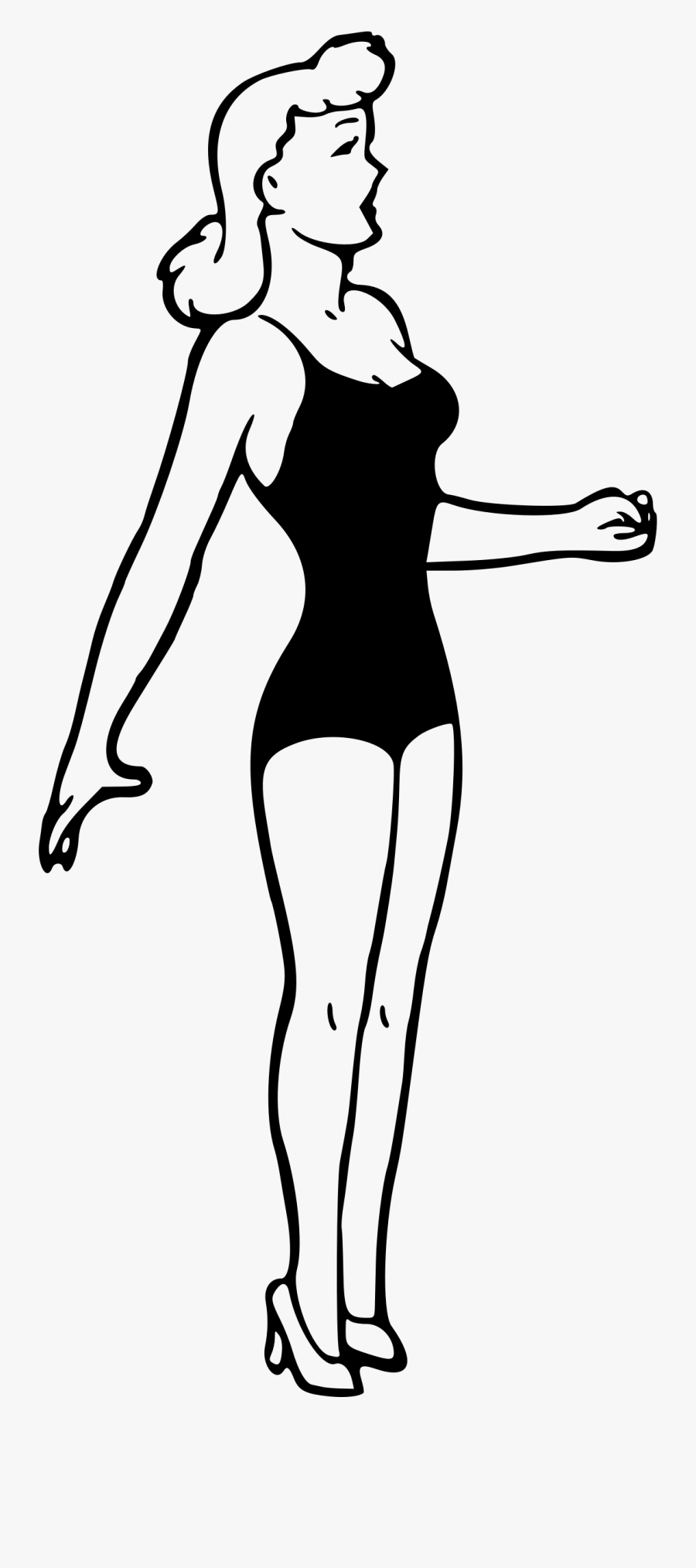 Lady In Swimsuit 2 Clip Arts - Pani Rysunek, Transparent Clipart