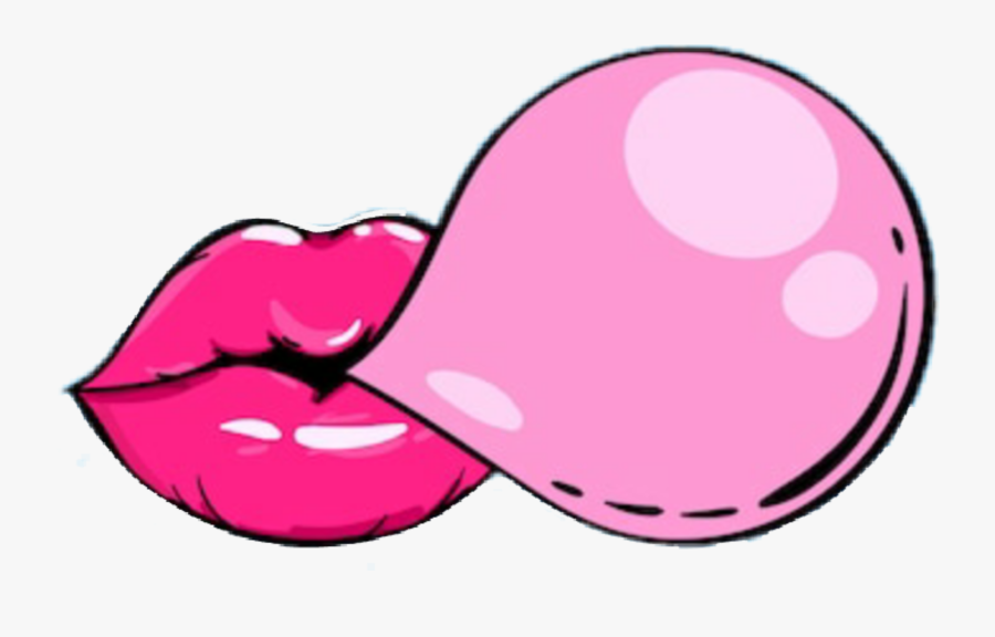 #bubblegum #pink #bubble #gum - Lips Pop Art Bubble Gum, Transparent Clipart