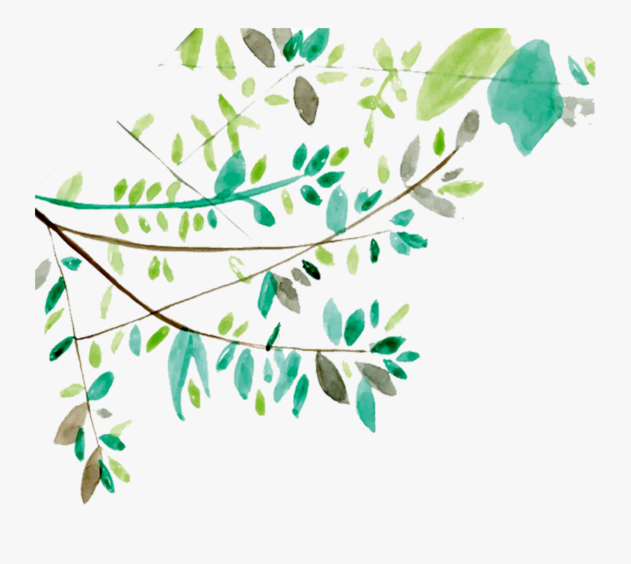Vines Clipart Greenery - Watercolor Tree Branches Png, Transparent Clipart