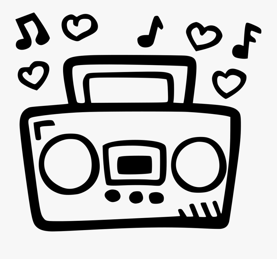 Boombox Svg Png Icon Free Download - Boombox Clipart Black And White, Transparent Clipart