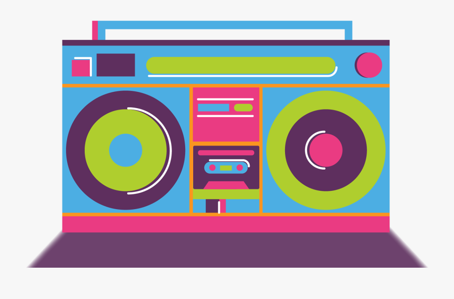 Transparent Colorful Boombox Clipart - Hip Hop Color Palette, Transparent Clipart