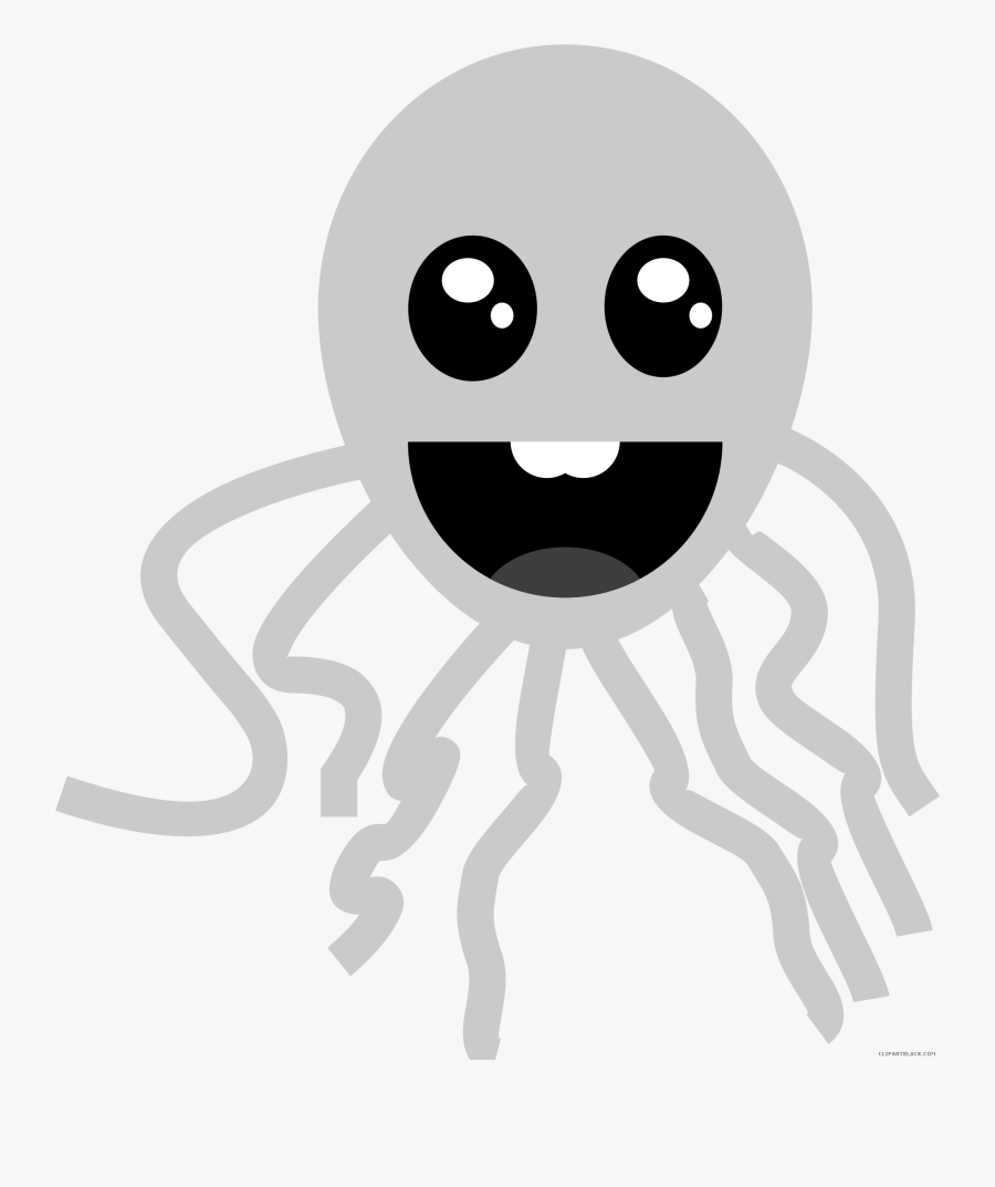 Octopus Clipart Black And White - Illustration, Transparent Clipart