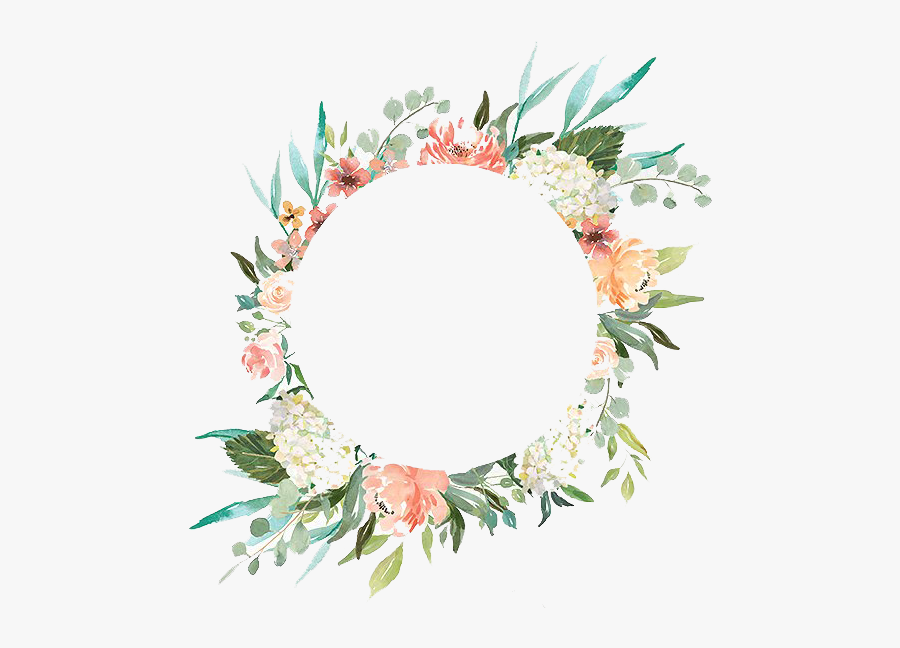 Watercolor Wreath With Flowers Png - Transparent Background Flower Wreath Png, Transparent Clipart