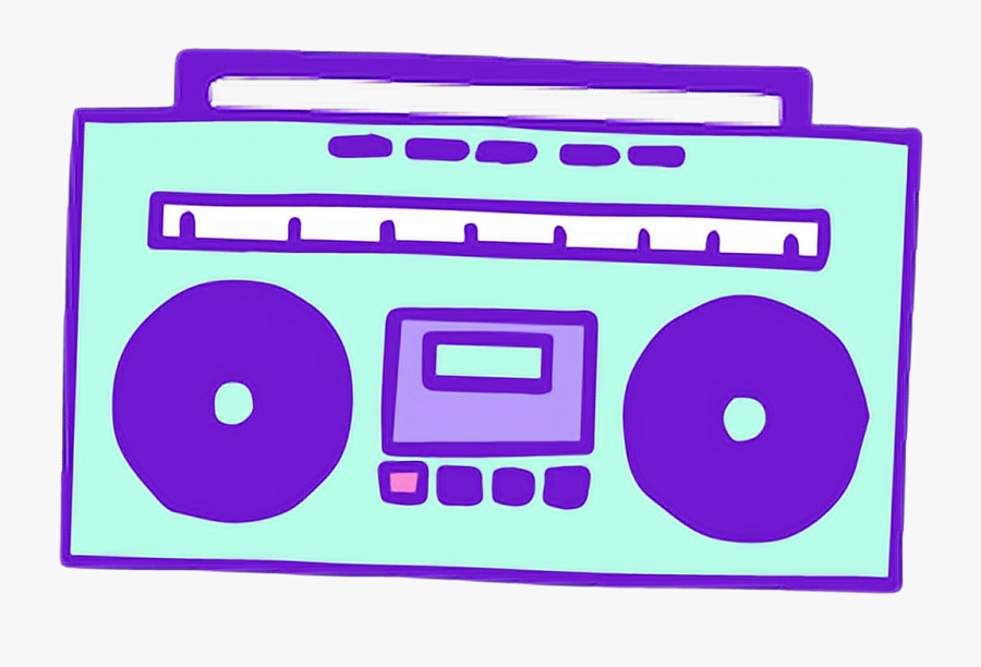 #radio #radyo #green #purple #yeşil #mor #cute #kawaii - Boombox Clipart, Transparent Clipart