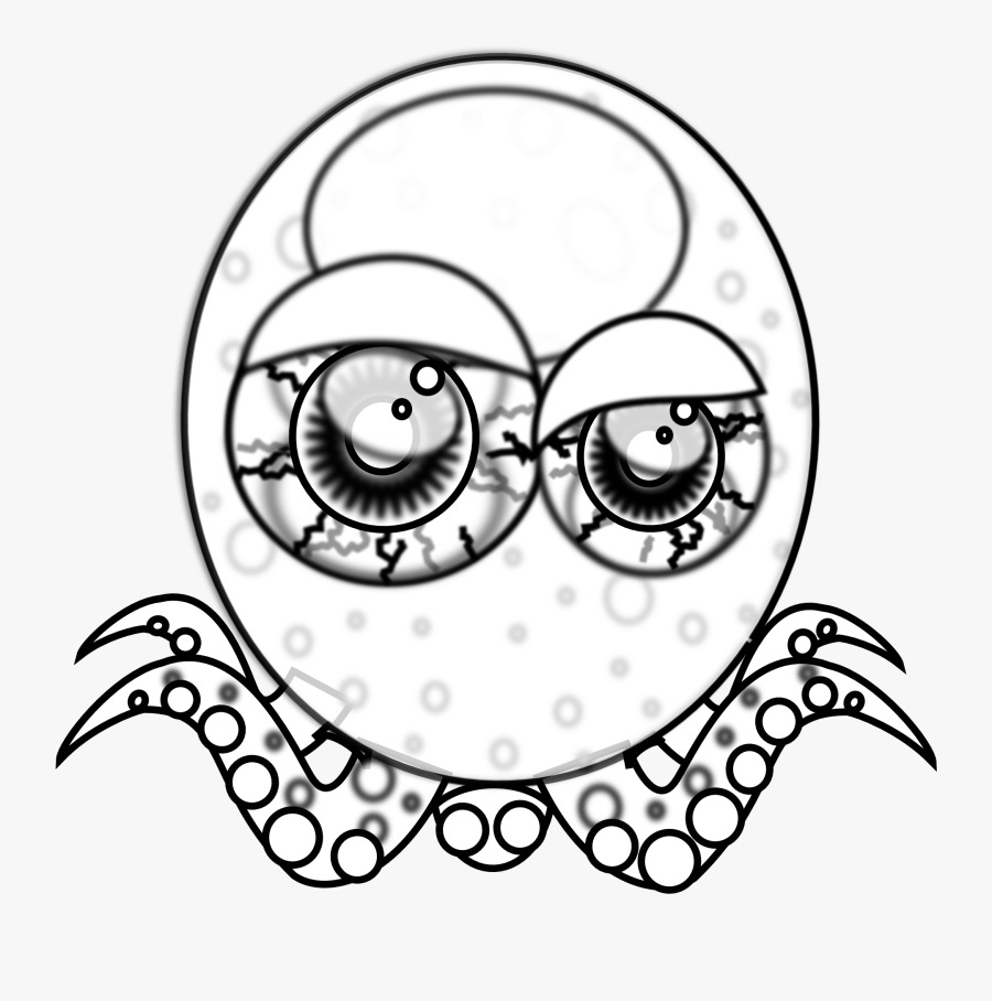 Crazy Octopus Black White Line Art 999px - Color Crazy Coloring Pages, Transparent Clipart