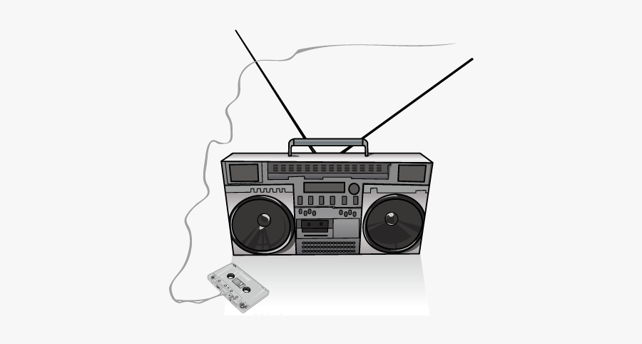 Electronics Clipart Electronic Media - Radio Boombox Drawing Png, Transparent Clipart