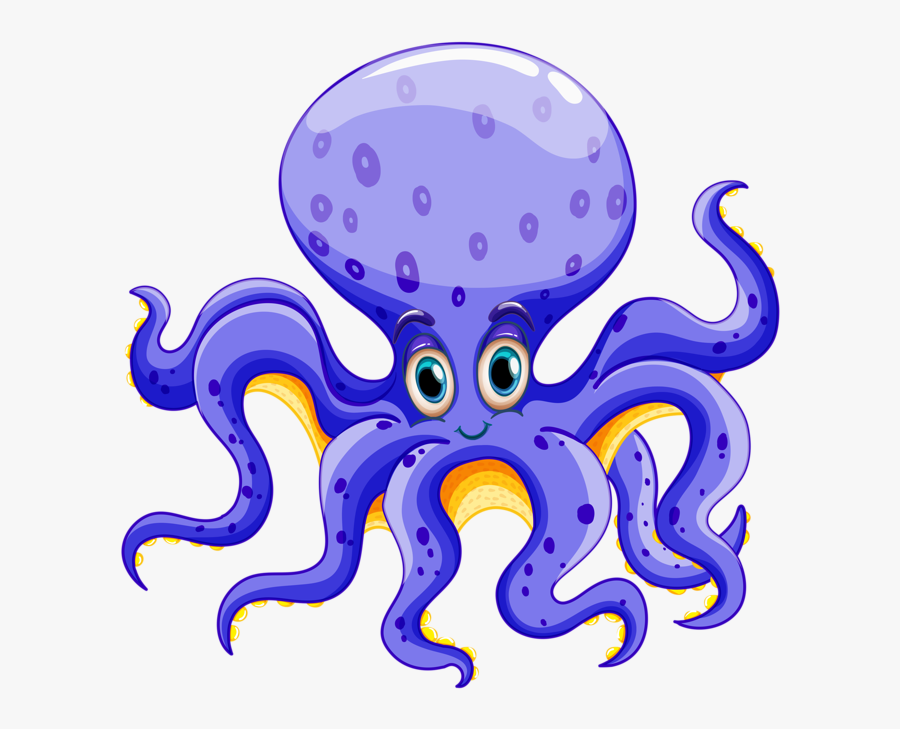 Sharks Clipart Octopus - Cartoon Sea Creatures Png, Transparent Clipart