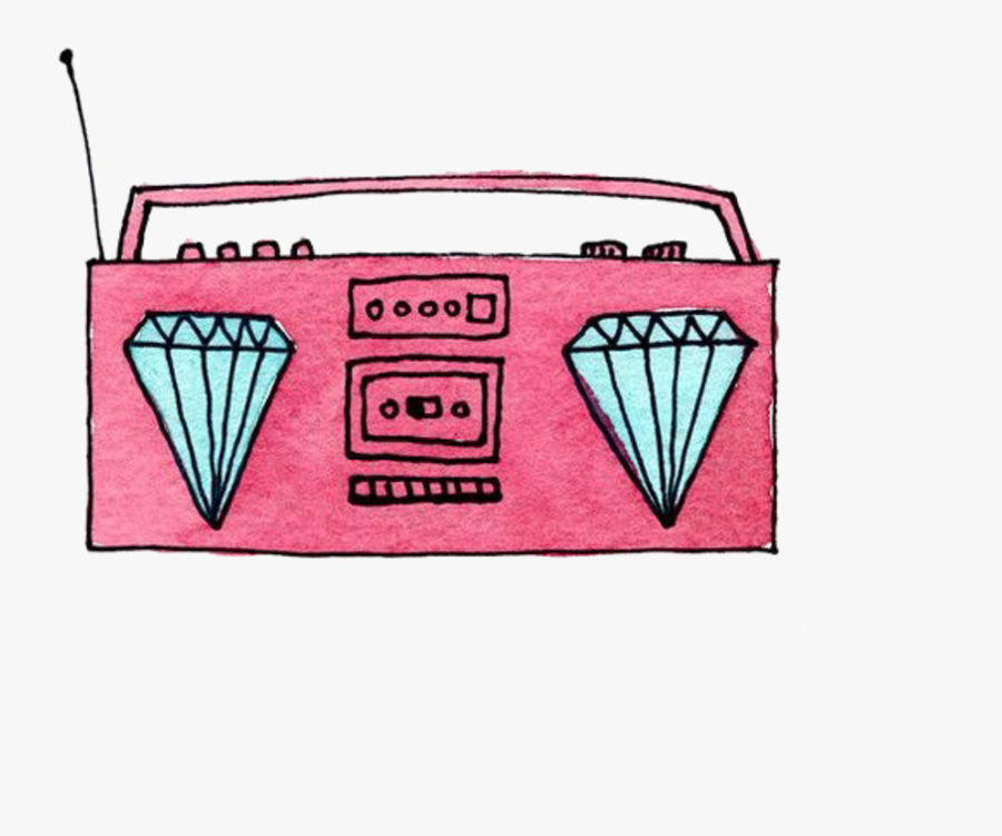 Cuteboombox Boombox Aesthetic Diamondsfreetoedit - Marc Johns Boombox, Transparent Clipart