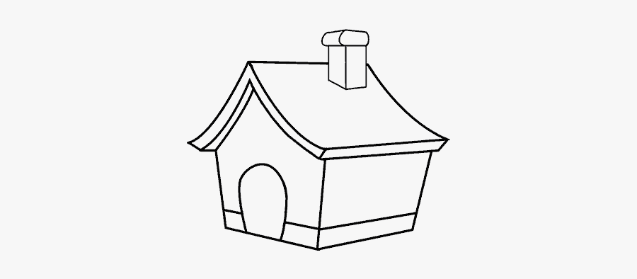 Clip Art How To Draw A Dog House - House With Chimney Drawing, Transparent Clipart