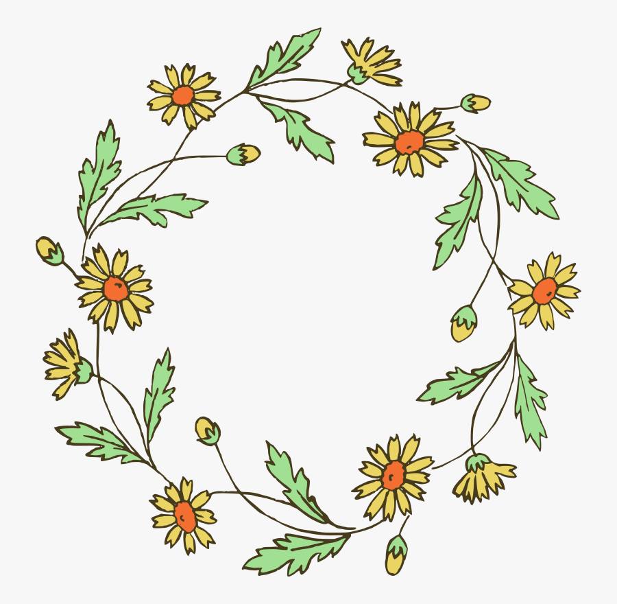 Hd Download Flower Wreath Clipart Transparent Background - Simple Aesthetic Flower Drawing, Transparent Clipart