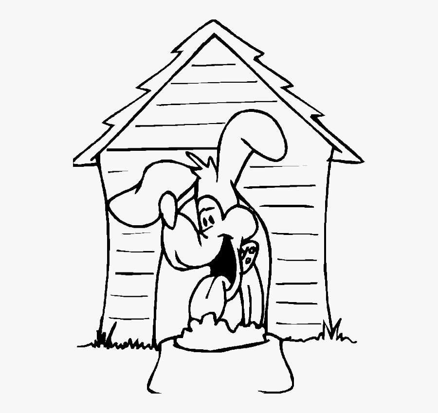 Transparent Clipart Dog Houses - Dog Is In The Dog House Clipart Black And White, Transparent Clipart
