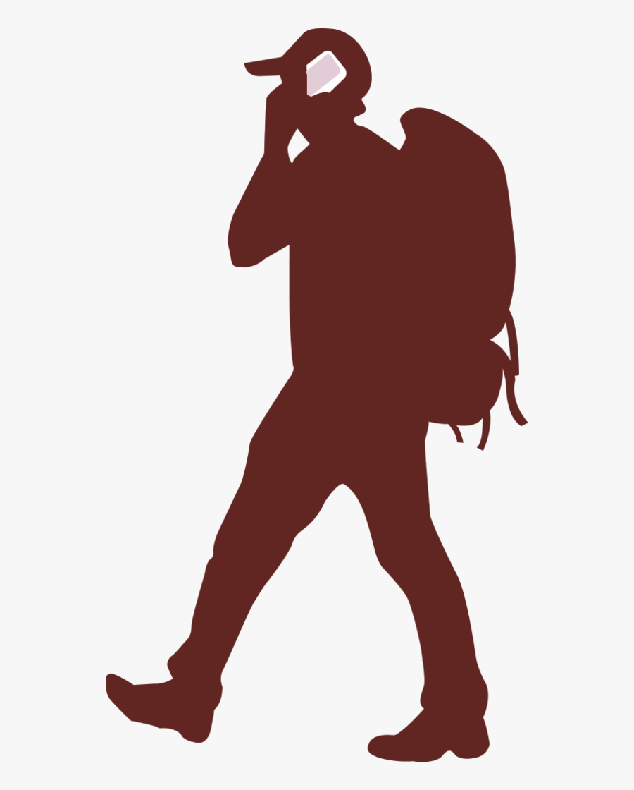 Backpacker Silhouette, Transparent Clipart
