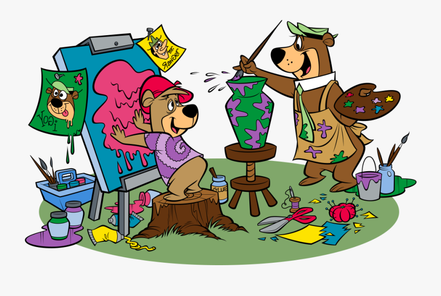Yogi & Boo Boo Painting - Yogi Bear Painting, Transparent Clipart