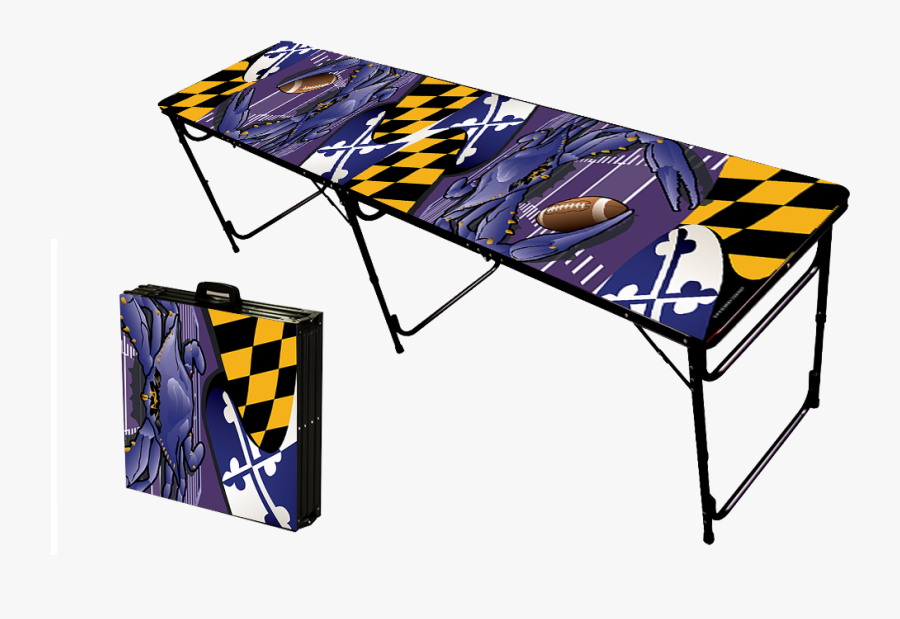 Baltimore Ravens Meets Maryland"s Famous Crab - Party Pong Beer Pong Table, Transparent Clipart