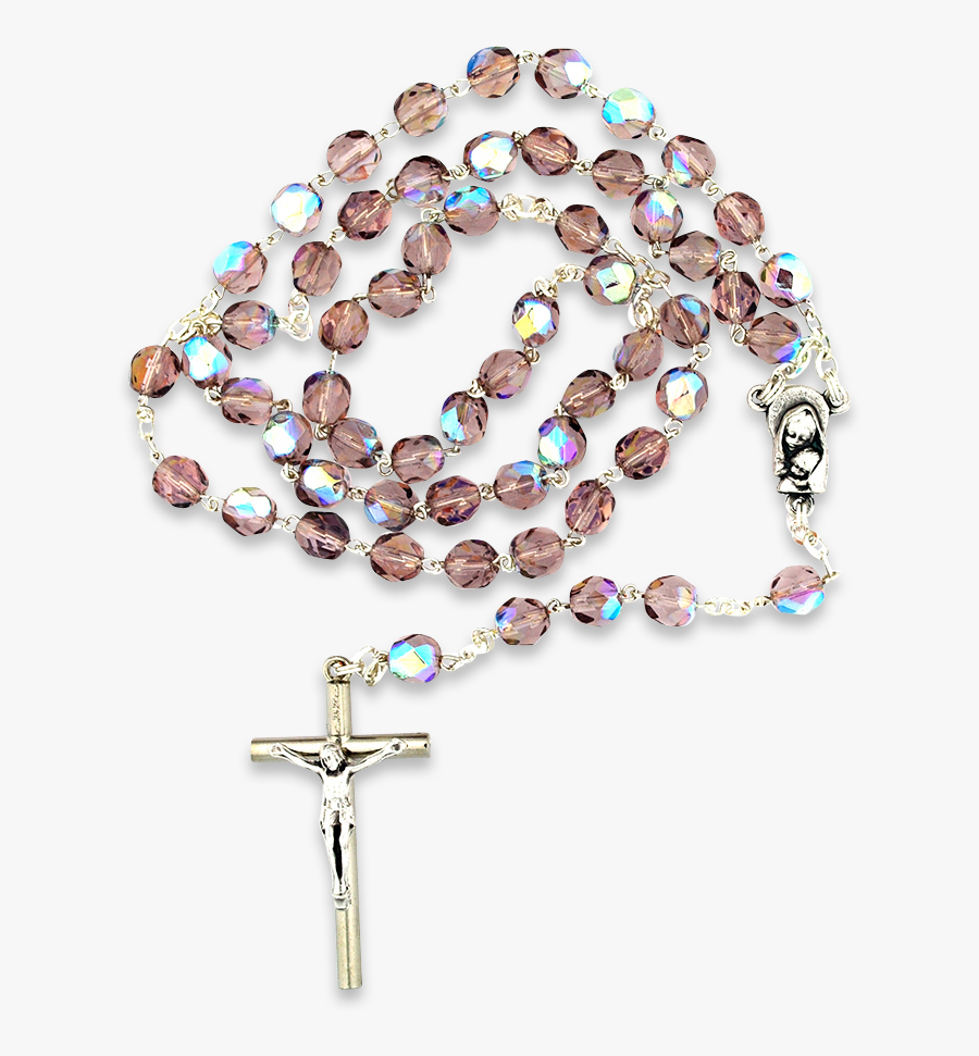 Purple Crystal Rosary Beads - Transparent Background Rosary Png, Transparent Clipart