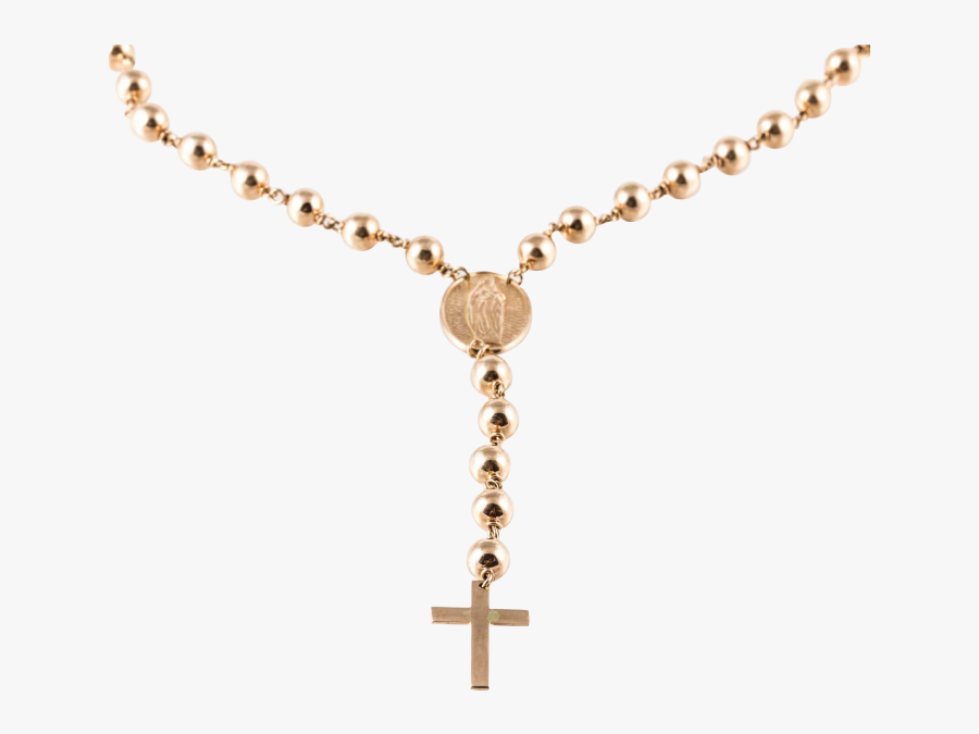 Gold Rosary Png - Rosary Necklace Rose Gold, Transparent Clipart