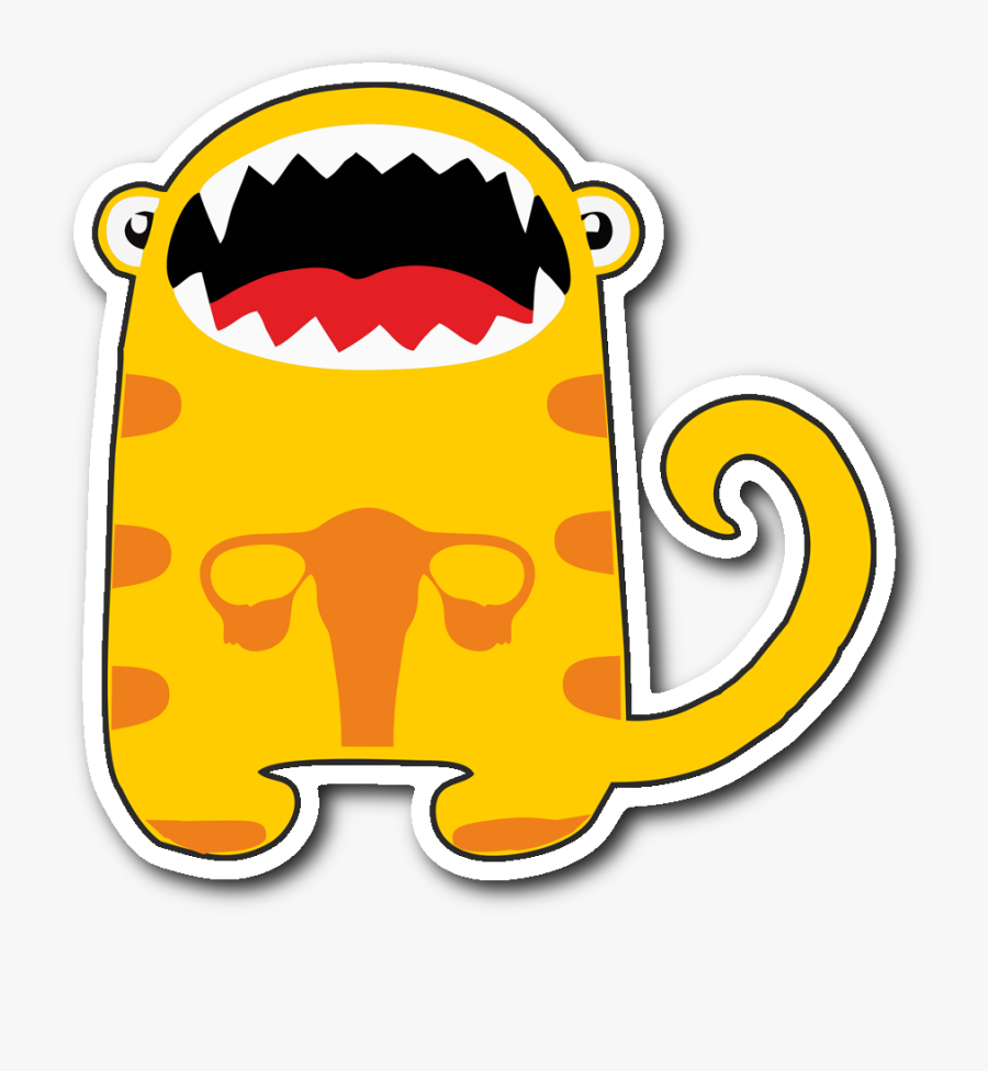 Endometriosis Monster Sticker, Transparent Clipart