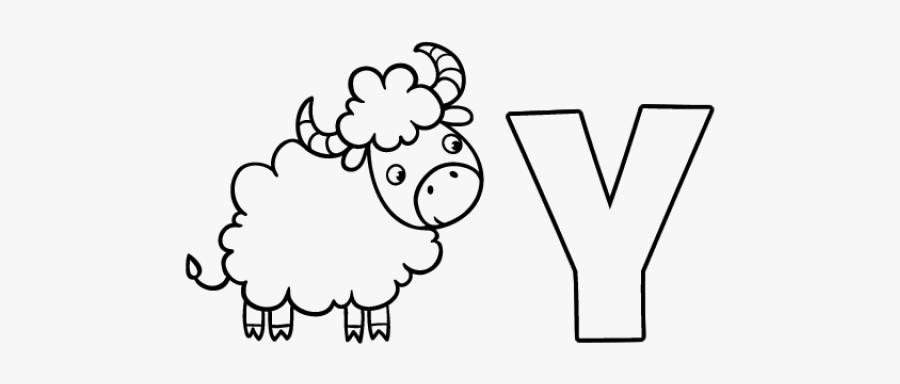 Yak Clipart Colouring Page - Letra Igriega Para Colorear, Transparent Clipart