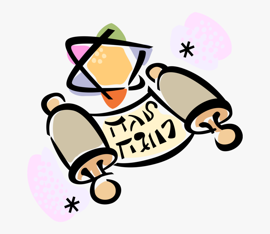 Vector Illustration Of Jewish Hebrew Sefer Torah Scroll Torah Cartoon