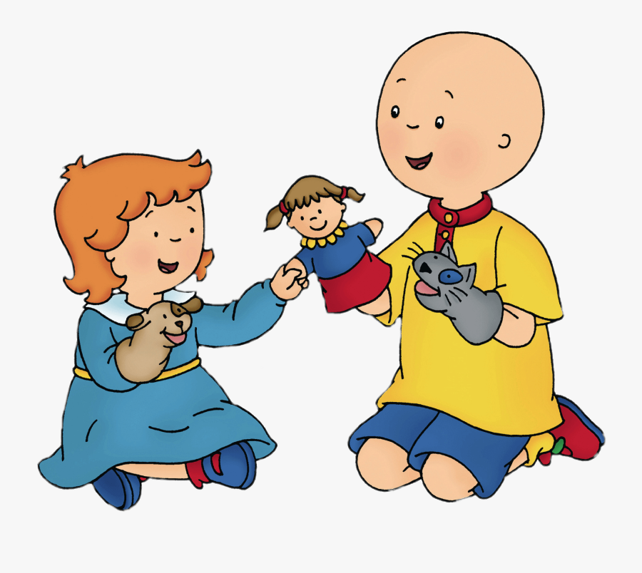 Cloth Napkins Caillou Magic - Boy Playing With Hand Puppet, Transparent Clipart