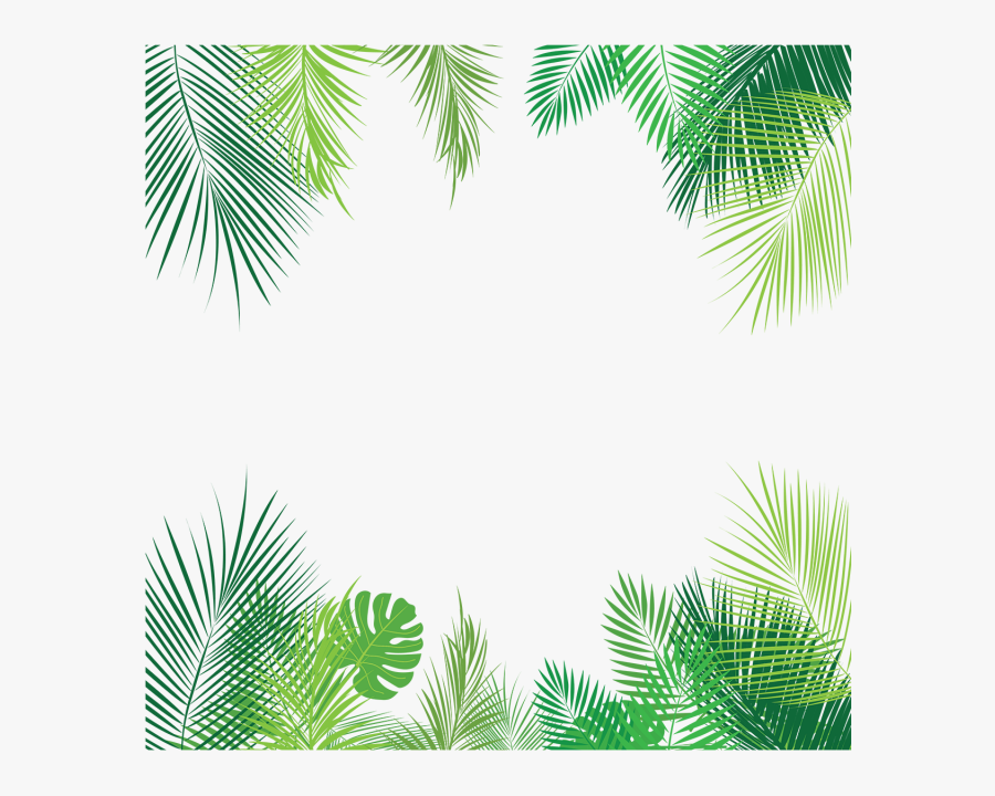 Leaf Cliparts Png Banana - Tropical Leaf Border Png, Transparent Clipart