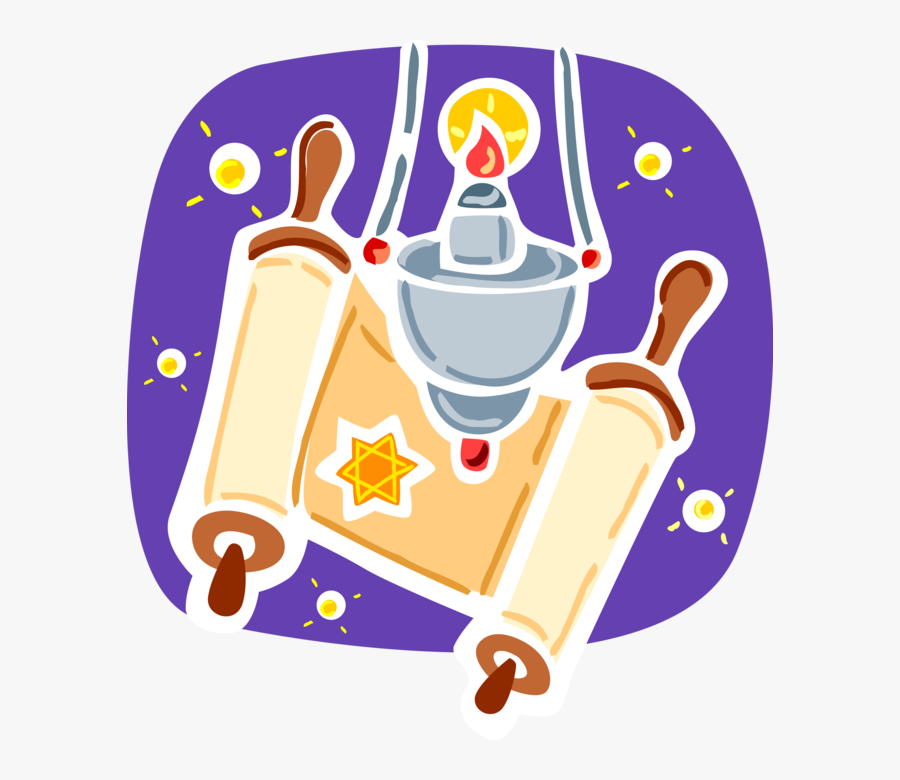 Vector Illustration Of Hebrew Torah Scroll And Judaism - Judaism, Transparent Clipart