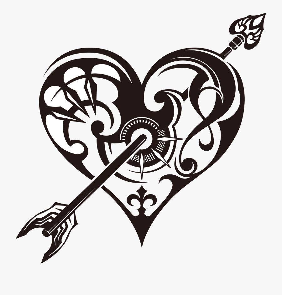 Tribal Heart Clipart - Tribal Heart Tattoo Designs, Transparent Clipart
