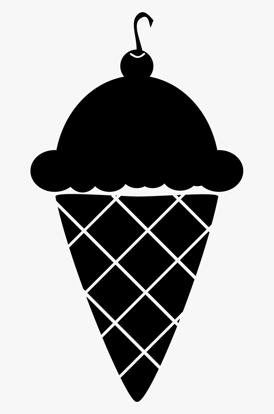 Transparent Ice Cream Clipart Black And White Free - Ice Cream Black Clip Art, Transparent Clipart