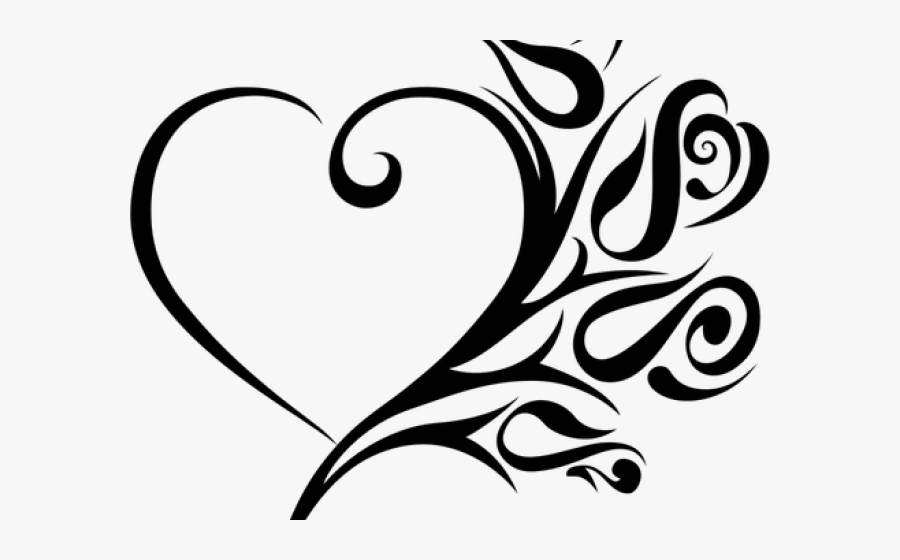 Tribal Clipart Tribal Art - Love Heart Clipart Black And White, Transparent Clipart
